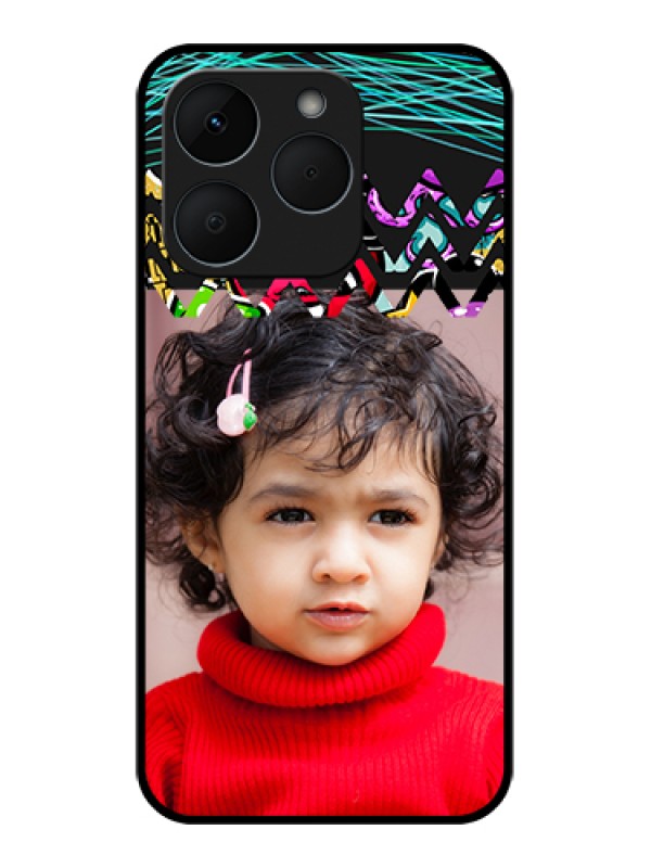 Custom Realme 15T 5G Custom Glass Phone Case - Neon Abstract Design