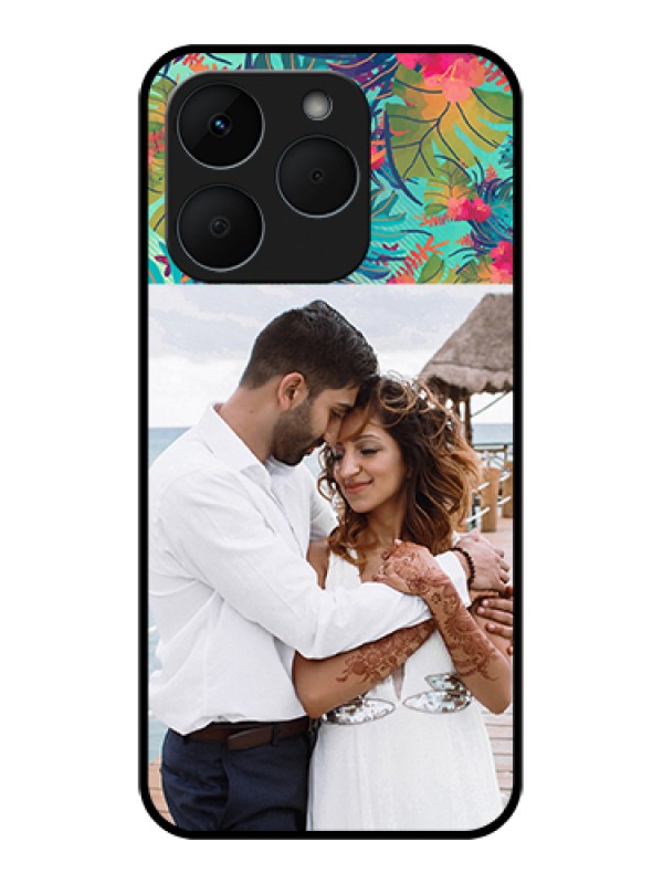 Custom Realme 15T 5G Custom Glass Phone Case - Watercolor Floral Design