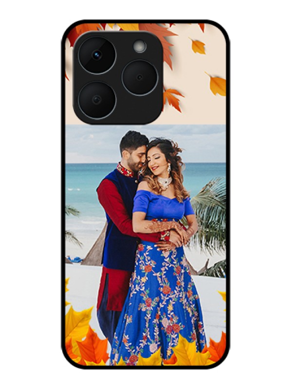 Custom Realme 15T 5G Custom Glass Phone Case - Autumn Maple Leaves Design