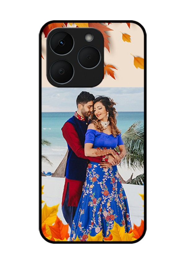 Realme 15T 5G Custom Glass Phone Case - Autumn Maple Leaves Design