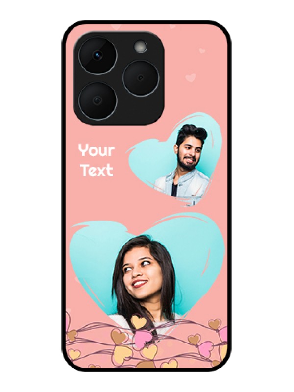 Custom Realme 15T 5G Custom Glass Phone Case - Love Doodle Design