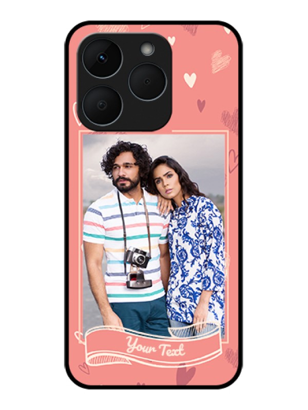 Custom Realme 15T 5G Custom Glass Phone Case - Love Doodle Art Design
