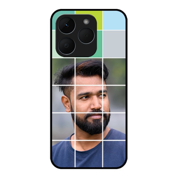 Realme 15T 5G Custom Glass Phone Case - With White Box Pattern Realme 15T 5G Custom Glass Phone Case - With White Box Pattern
