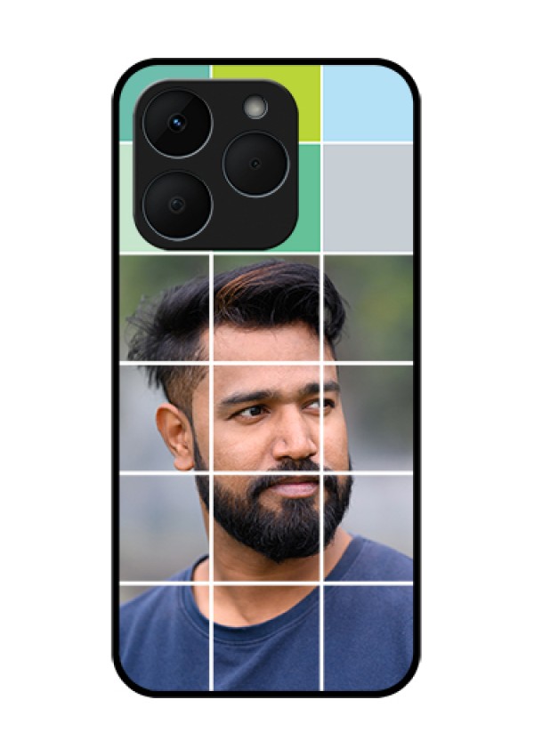 Realme 15T 5G Custom Glass Phone Case - With White Box Pattern