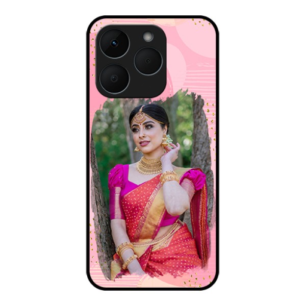 Realme 15T 5G Custom Glass Phone Case - Gold Glitter Splash Design Realme 15T 5G Custom Glass Phone Case - Gold Glitter Splash Design