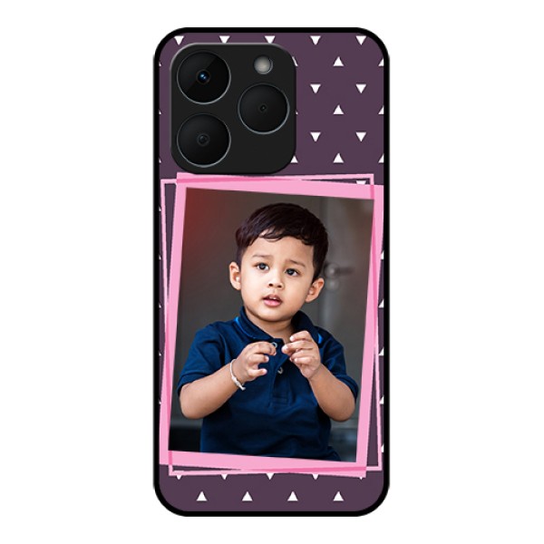 Realme 15T 5G Custom Glass Phone Case - Triangle Pattern Dotted Design Realme 15T 5G Custom Glass Phone Case - Triangle Pattern Dotted Design