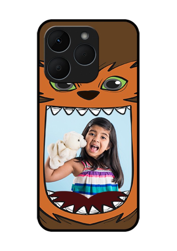 Realme 15T 5G Custom Glass Phone Case - Owl Monster Back Case Design