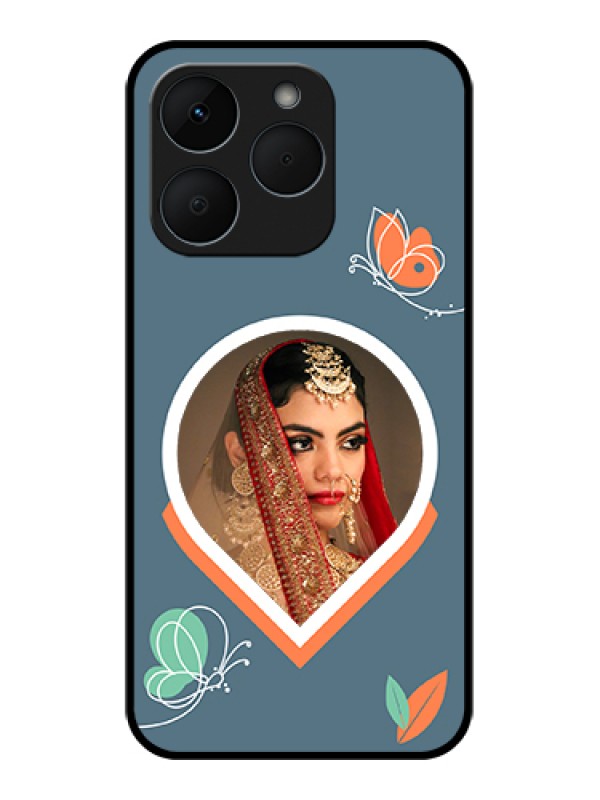 Custom Realme 15T 5G Custom Glass Phone Case - Droplet Butterflies Design
