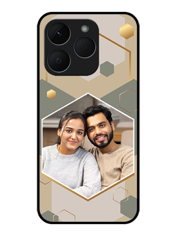 Custom Realme 15T 5G Custom Glass Phone Case - Stylish Hexagon Pattern Design