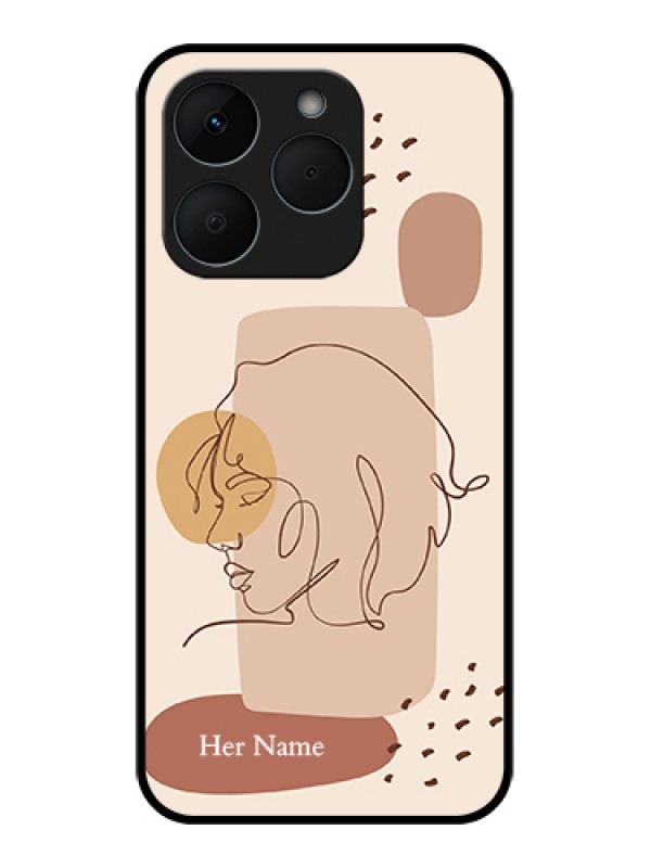 Custom Realme 15T 5G Custom Glass Phone Case - Calm Woman Line Art Design