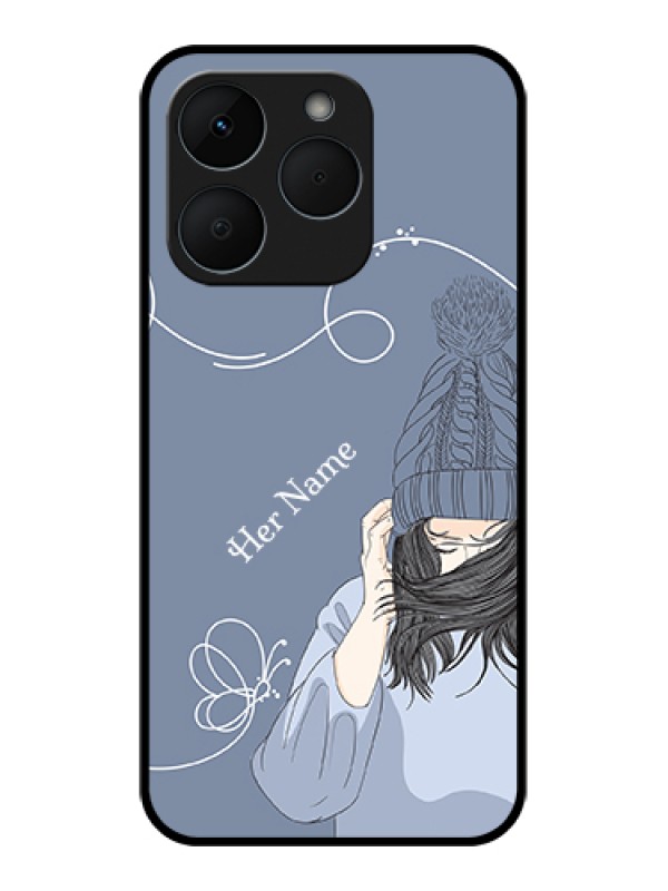 Custom Realme 15T 5G Custom Glass Phone Case - Girl In Winter Outfit Design