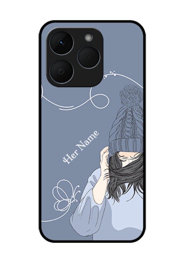 Realme 15T 5G Custom Glass Phone Case - Girl In Winter Outfit Design