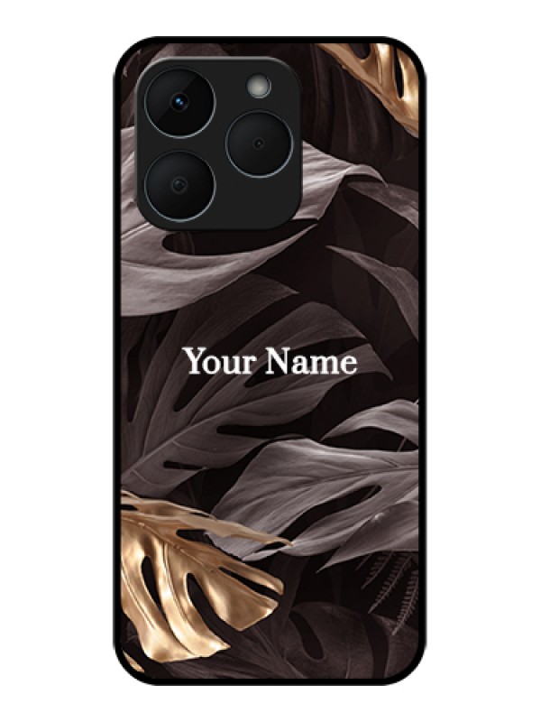 Custom Realme 15T 5G Custom Glass Phone Case - Wild Leaves Digital Paint Design