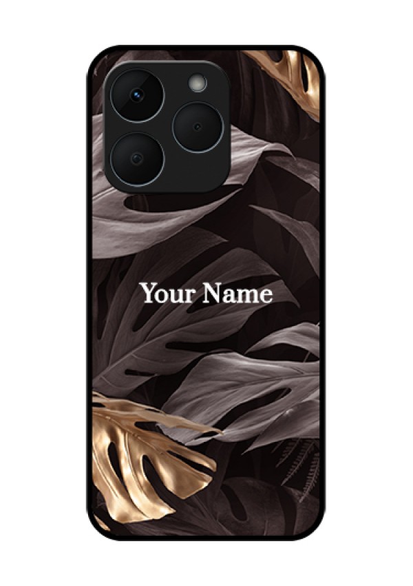 Realme 15T 5G Custom Glass Phone Case - Wild Leaves Digital Paint Design