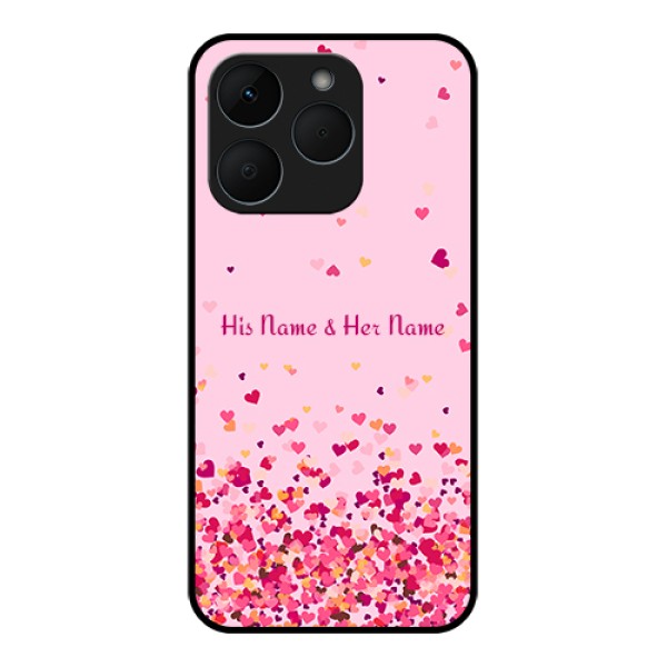Realme 15T 5G Custom Glass Phone Case - Floating Hearts Design