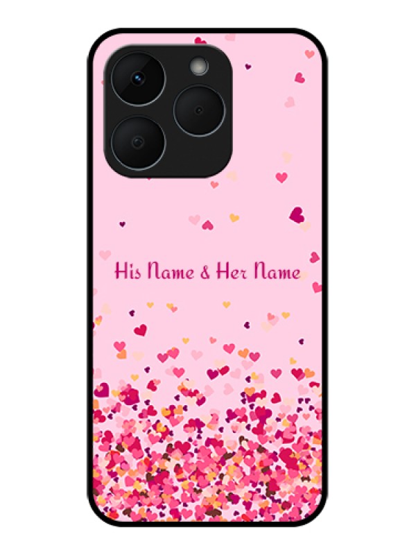 Custom Realme 15T 5G Custom Glass Phone Case - Floating Hearts Design