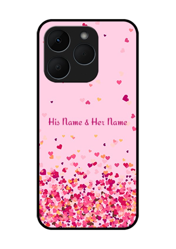 Realme 15T 5G Custom Glass Phone Case - Floating Hearts Design
