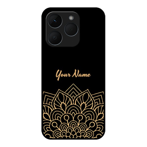 Realme 15T 5G Custom Glass Phone Case - Golden Mandala Design