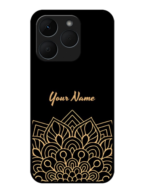 Custom Realme 15T 5G Custom Glass Phone Case - Golden Mandala Design