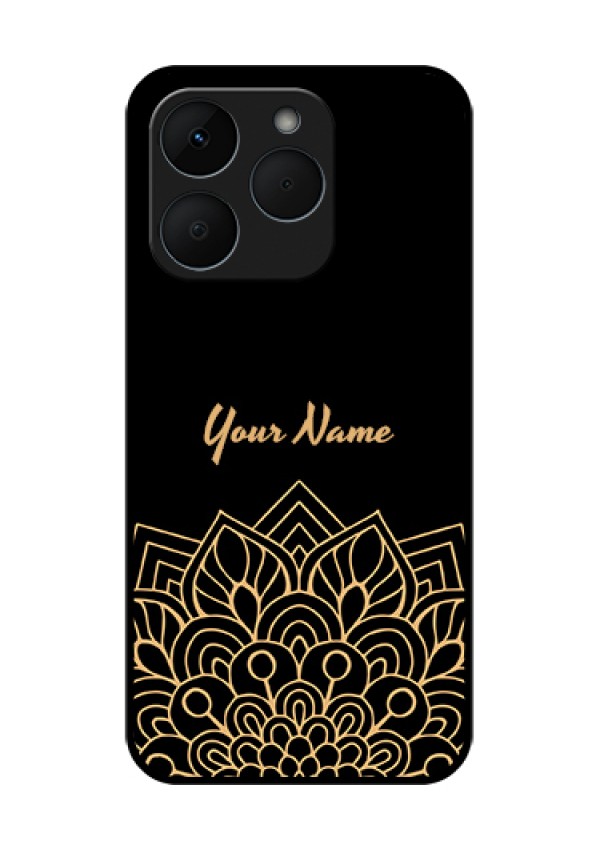 Realme 15T 5G Custom Glass Phone Case - Golden Mandala Design