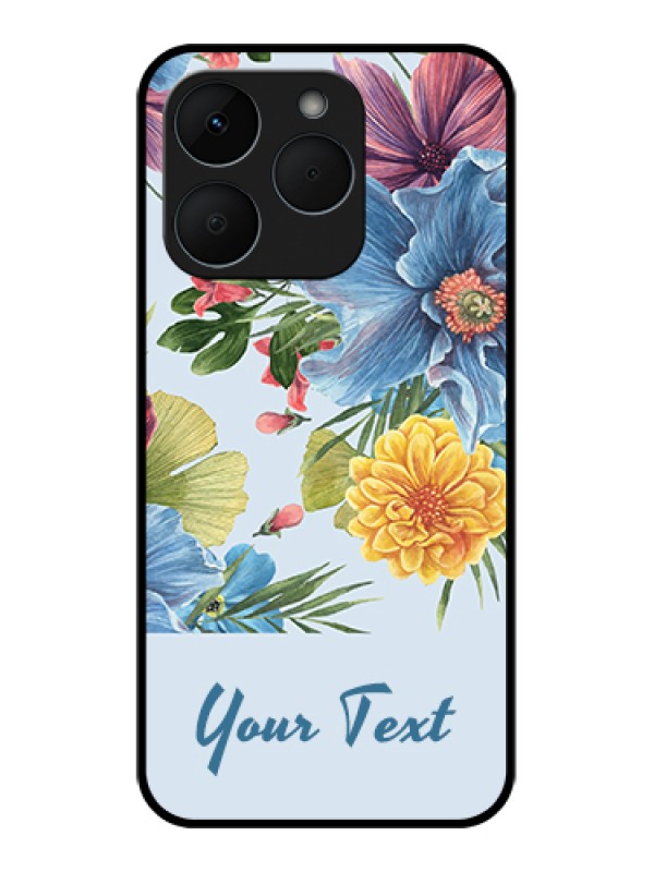 Custom Realme 15T 5G Custom Glass Phone Case - Stunning Watercolored Flowers Painting Design