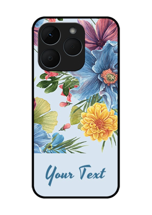 Realme 15T 5G Custom Glass Phone Case - Stunning Watercolored Flowers Painting Design