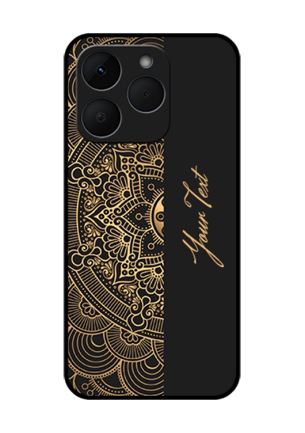 Realme 15T 5G Custom Glass Phone Case - Mandala Art With Custom Text Design
