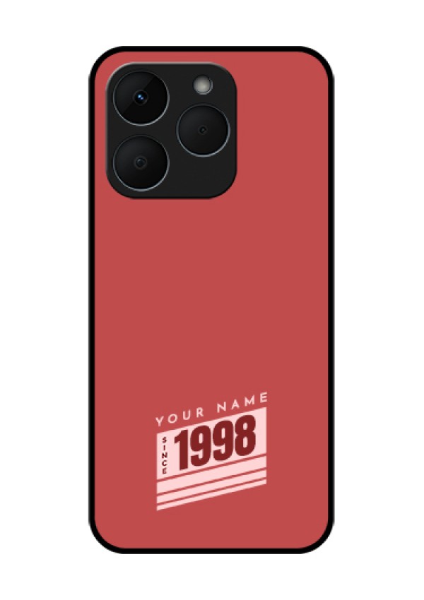 Realme 15T 5G Custom Glass Phone Case - Red Custom Year Of Birth Design