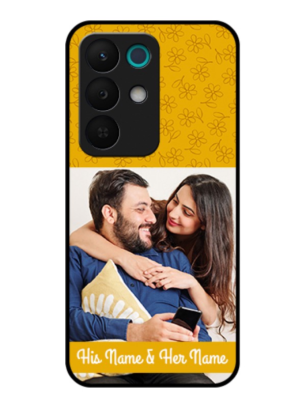 Custom Realme 15X 5G Custom Glass Phone Case - Yellow Floral Design