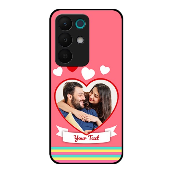 Realme 15X 5G Custom Glass Phone Case - Love Shapes Doodle Design