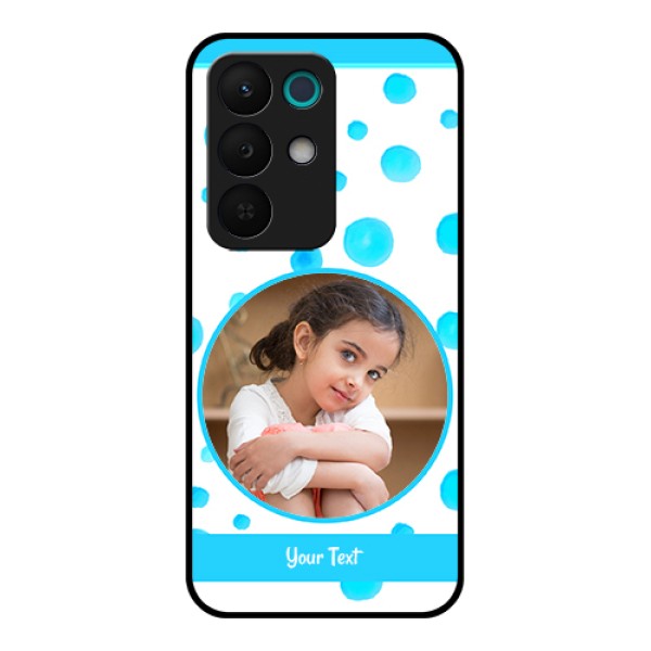 Realme 15X 5G Custom Glass Phone Case - Blue Bubbles Pattern Design Realme 15X 5G Custom Glass Phone Case - Blue Bubbles Pattern Design