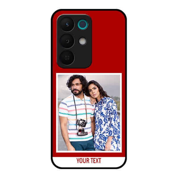 Realme 15X 5G Custom Glass Phone Case - Red Color Design Realme 15X 5G Custom Glass Phone Case - Red Color Design