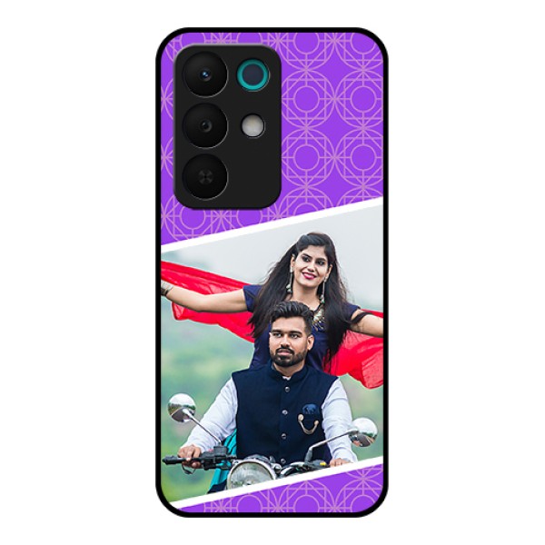 Realme 15X 5G Custom Glass Phone Case - Violet Color Pattern Design