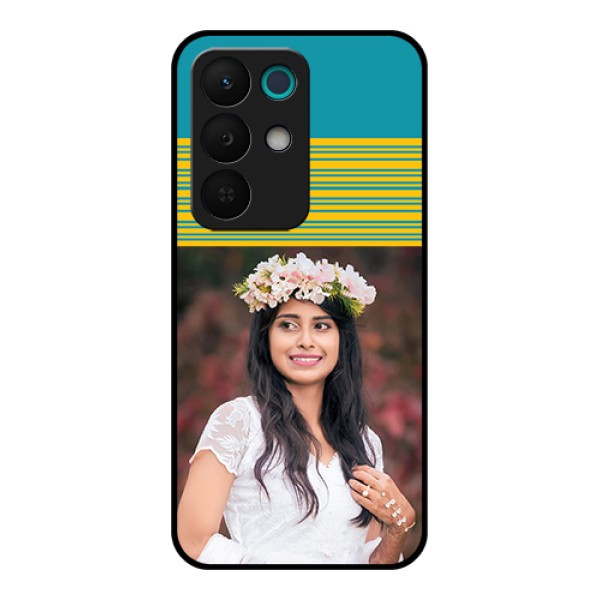 Realme 15X 5G Custom Glass Phone Case - Yellow & Blue Design