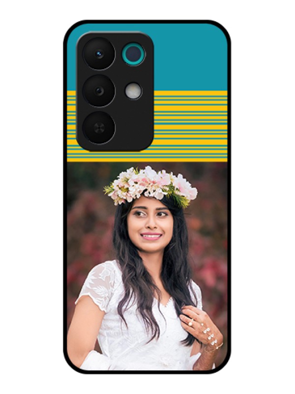Custom Realme 15X 5G Custom Glass Phone Case - Yellow & Blue Design