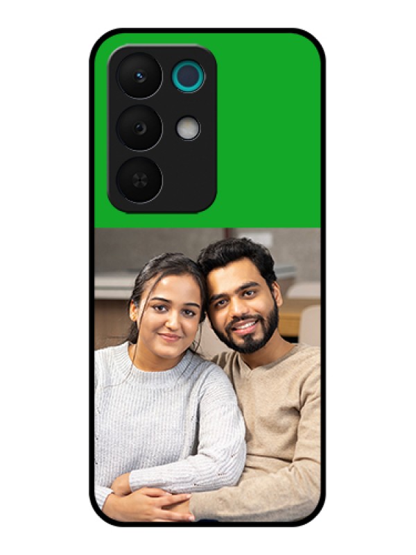 Custom Realme 15X 5G Custom Glass Phone Case - Green Pattern Design