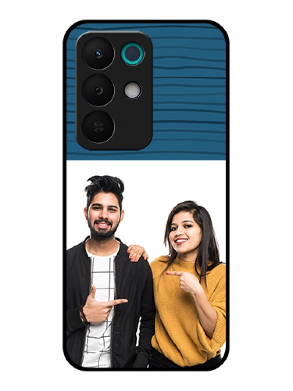 Custom Realme 15X 5G Custom Glass Phone Case - Blue Pattern Cover Design