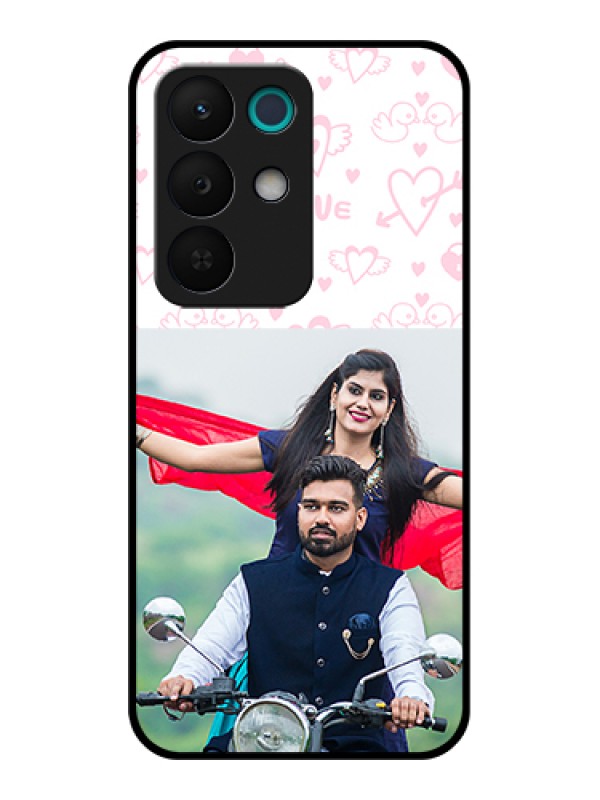 Custom Realme 15X 5G Custom Glass Phone Case - Pink Flying Heart Design