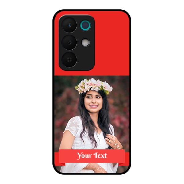 Realme 15X 5G Custom Glass Phone Case - Simple Red Color Design