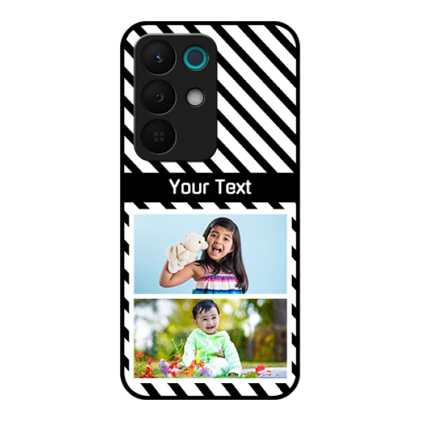 Realme 15X 5G Custom Glass Phone Case - Black And White Stripes Design Realme 15X 5G Custom Glass Phone Case - Black And White Stripes Design