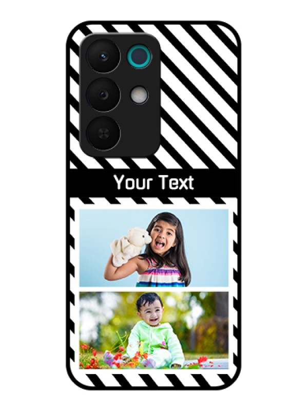 Custom Realme 15X 5G Custom Glass Phone Case - Black And White Stripes Design