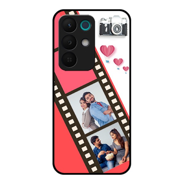 Realme 15X 5G Custom Glass Phone Case - 3 Image Holder With Film Reel Realme 15X 5G Custom Glass Phone Case - 3 Image Holder With Film Reel