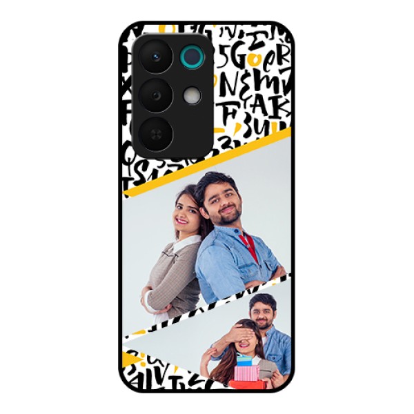 Realme 15X 5G Custom Glass Phone Case - Letters Pattern Design