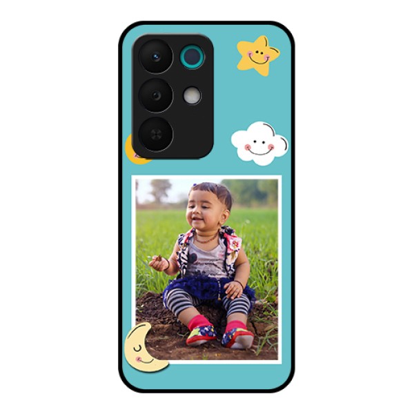 Realme 15X 5G Custom Glass Phone Case - Smiley Kids Stars Design Realme 15X 5G Custom Glass Phone Case - Smiley Kids Stars Design