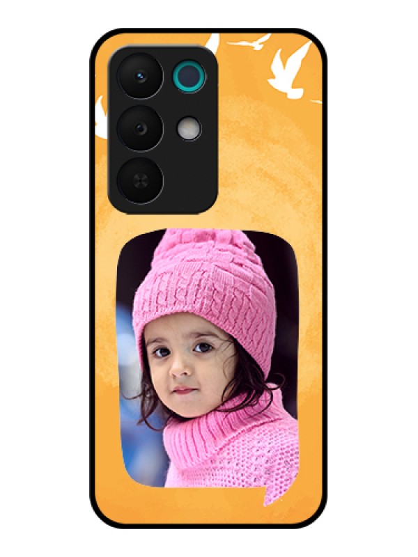 Custom Realme 15X 5G Custom Glass Phone Case - Water Color Design With Bird Icons