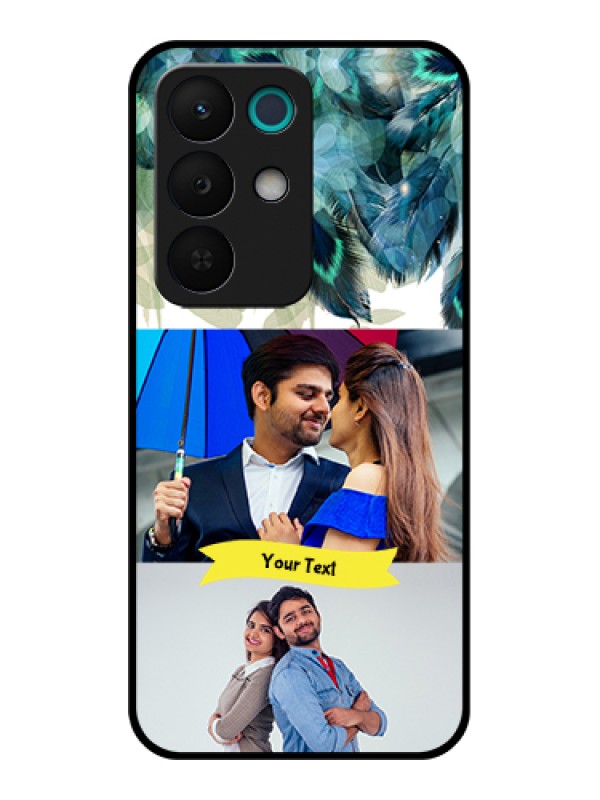Custom Realme 15X 5G Custom Glass Phone Case - Image With Boho Peacock Feather Design