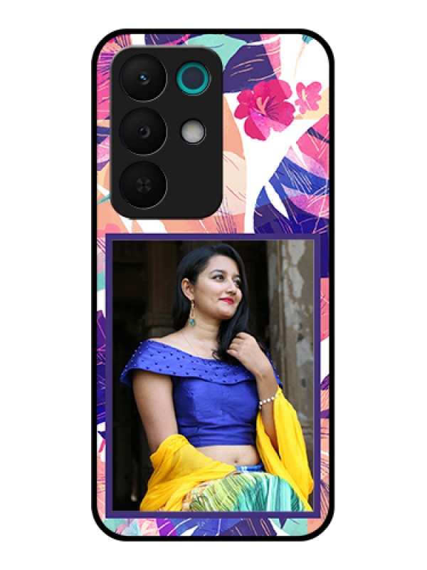 Custom Realme 15X 5G Custom Glass Phone Case - Abstract Floral Design
