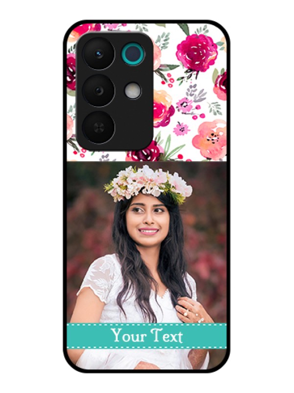 Custom Realme 15X 5G Custom Glass Phone Case - Water Colors Floral Design