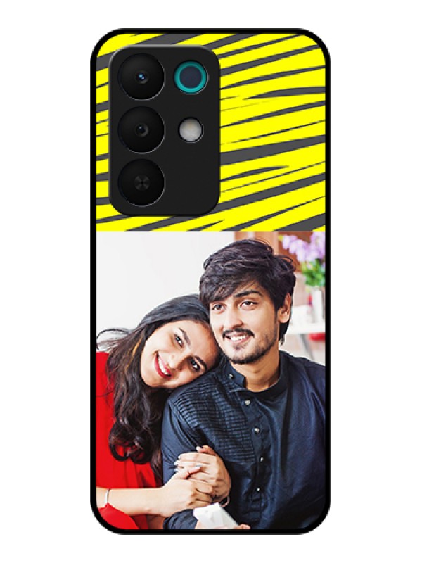 Custom Realme 15X 5G Custom Glass Phone Case - Yellow Abstract Design