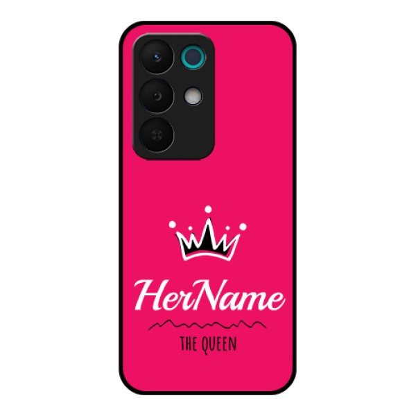 Realme 15X 5G Custom Glass Phone Case - Queen With Name Design Realme 15X 5G Custom Glass Phone Case - Queen With Name Design